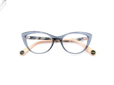 WOOW Eyeglasses Frames Only, Be Happy 2, 51-17-143 Col 4012, Gray, Made in Italy