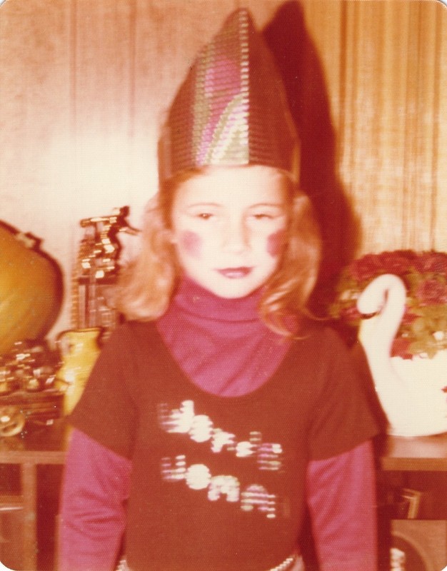 "Wonder Woman" Girls Superhero Halloween Costume 1976 Photo Snapshot Vtg Odd MCM
