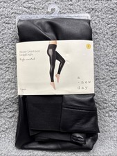 a New Day Women's High Waisted Faux Leather Leggings - Black - Size S