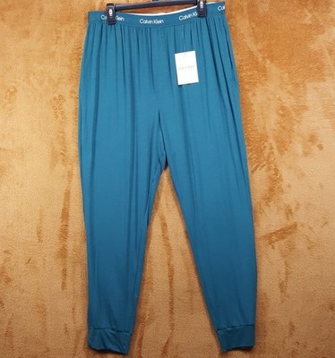 CALVIN KLEIN Pajama Pants Mens XL Teal Jogger Ultra Soft Lyocell Lounge Sleep