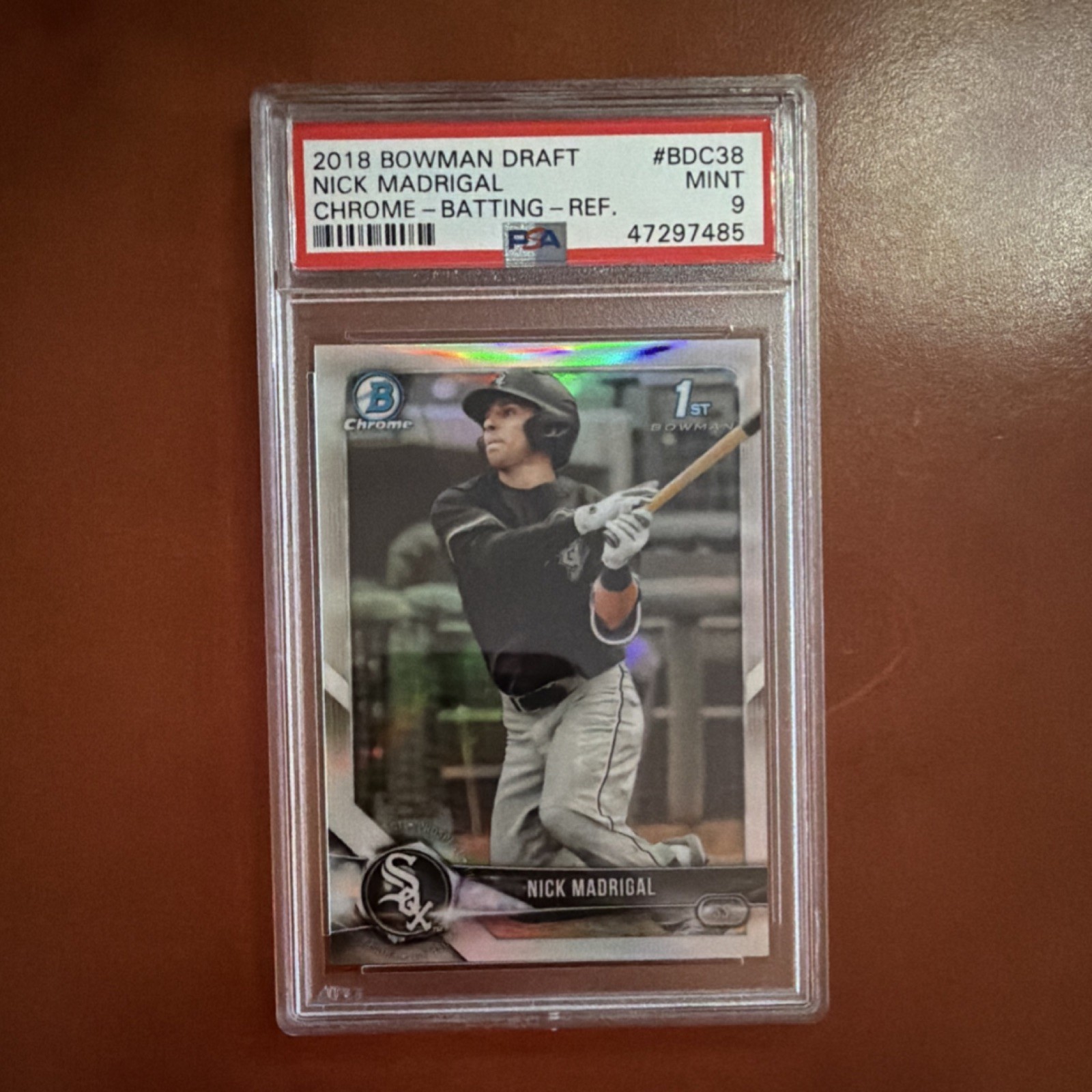 2018 Bowman Draft Chrome Nick Madrigal 1st Bowman #BDC-38 Refractor (RC) PSA 9