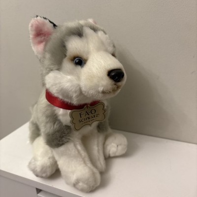FAO F.A.O. SCHWARZ Siberian Husky Welpe Hund Plüschtier 2018 Stofftier Spielzeug 10 Zoll