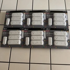 Lot of 6 Commercial Electric Wireless Indoor 2 Outlet Wall Adapters & Remote 3PK