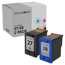2PK C8727AN C8728AN for HP 27 28 BLACK COLOR Ink Cartridge 5605z 5608 J5508 3843