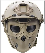 Airsoft Fast Helmet with Protective Full Face Mask – Ranger Green