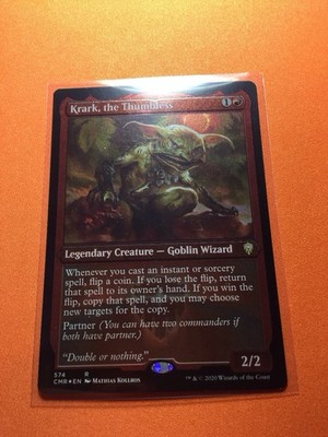 MTG Magic The Gathering Krark, The Thumbless Foil Etched CMR Rare Goblin