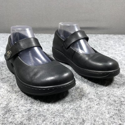 Spring Step Mary Jane Shoes Womens 7 Black Leather Slip Resistant Comfort Flats