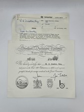 Stockton & Darlington Railway 150th Anniversary Certificate + British Rail Note