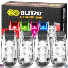 4-Pack LED Clip-On Strobe Lights for High Visibility Night Walking & Running