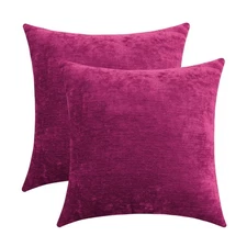 Decorative Fuschia Pink Throw Pillow Covers Rustic Farmhouse Super Soft Squar...
