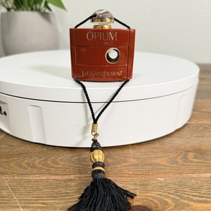 Vintage Yves Saint Laurent Opium Parfum Perfume Bottle 7.5ml Tassel Dab EMPTY