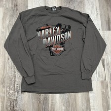 Harley Davidson Long Sleeve Shirt Size Large Four Rivers Kentucky Gray 2021