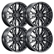 Set-4 Mtx Gangstar Gloss Black 24x10 6x5.56x139.7 -18mm Wheels Rims 24 Inch