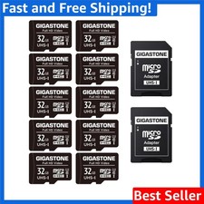 32GB Micro SD Card 10-Pack for Full HD Video - 90MB/s, Waterproof  Shockproof