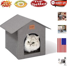 Weatherproof Insulated Outdoor Cat House with Removable Cushions