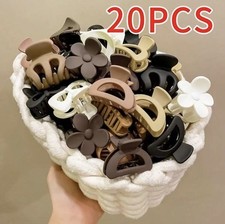 20PCS Mini Hair Claw Clips Assorted Shapes Neutral Colors for Women Teens