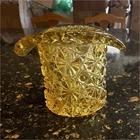 Fenton Amber Daisy and Button Top Hat Vase/Toothpick