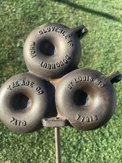 Antique Cast Iron Cookware Cloverleaf Doughnut Maker Form Ace St Louis Vintage