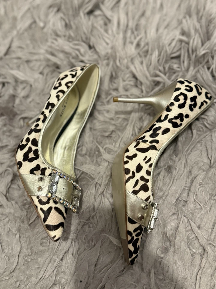 NEW Vintage Karen Millen Gold leopard ponyhair Stiletto Heels UK 4.5 EU37.5 £200 - Image 3 of 4