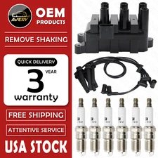 ✅ OEM Ignition Coil + 6 Spark Plug + Wires For Ford F-150 4.2L V6 FD498 DG485