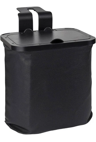 Leather Car Trash Can with Lid a