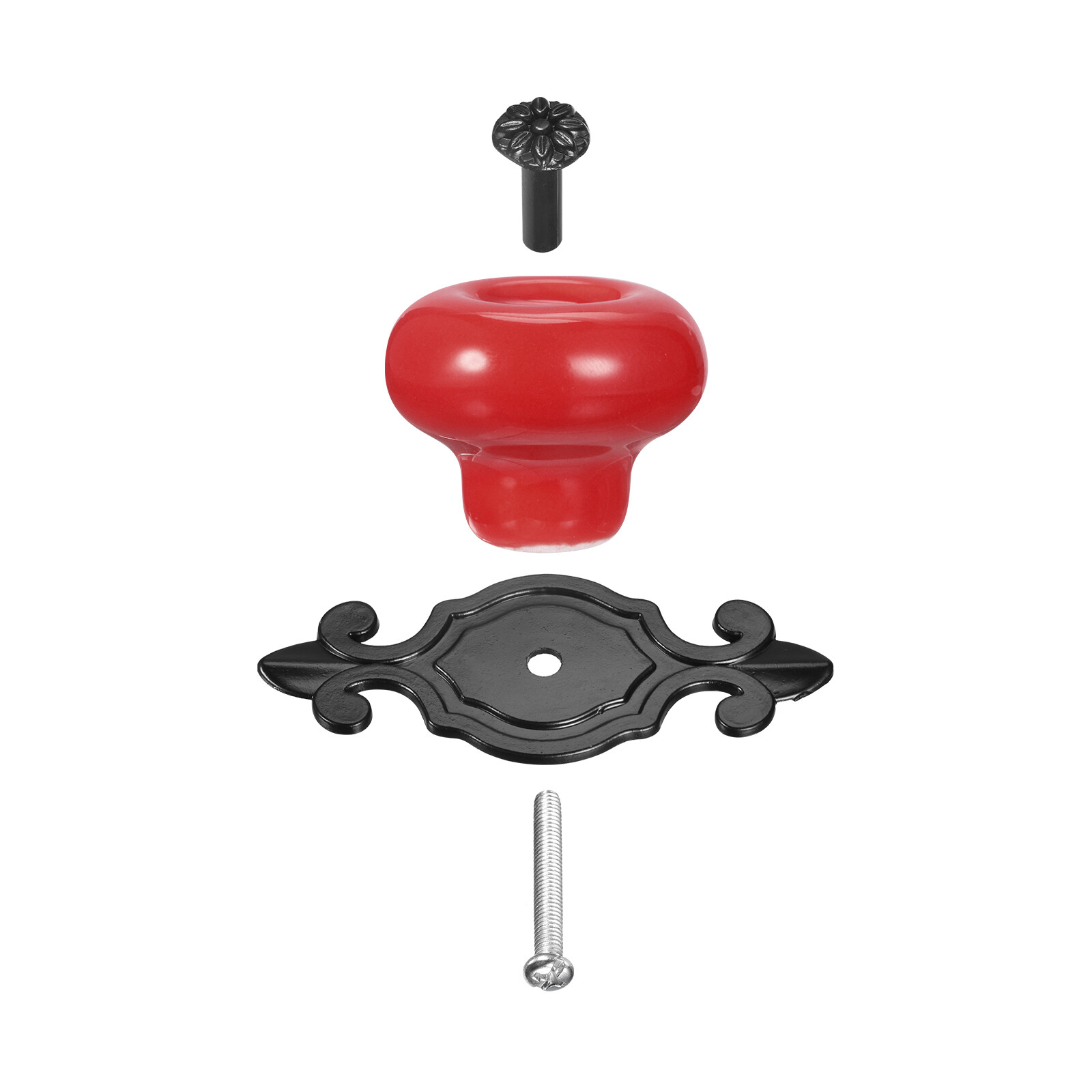 Ceramic Drawer Knobs, 2Pcs 32mm/1.26" Dia. Knob, W Base and Screws