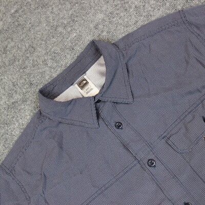 The North Face Button Up Shirt Men's XL Hiking Outdoor Navy Blue Pockets