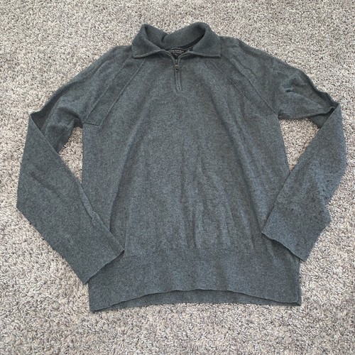 Banana Republic Größe M grau Reißverschluss Kaschmir Pullover Baumwolle