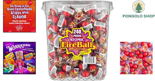 Spicy Atomic Fireballs - Intense Cinnamon Candy, 240 Individually Wrapped Balls - Picture 2 of 10