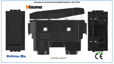 PULSANTE DOPPIO S/D COMPATIBILE BTICINO MATIX SERIE AM - Foto 13