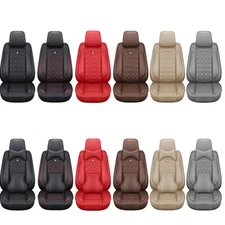 For Toyota Leather Car Seat Covers 5 Seat Full Set Front Rear Back Cushion Cover