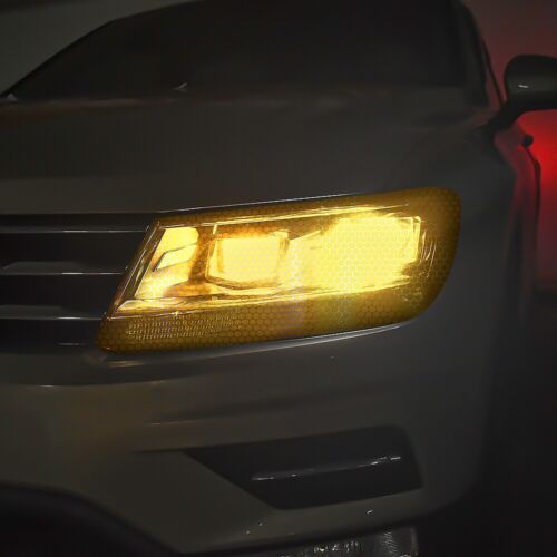 Car Headlight Taillight Fog Light Film Wrap Honeycomb Sticker Protector Orange - Picture 4 of 8