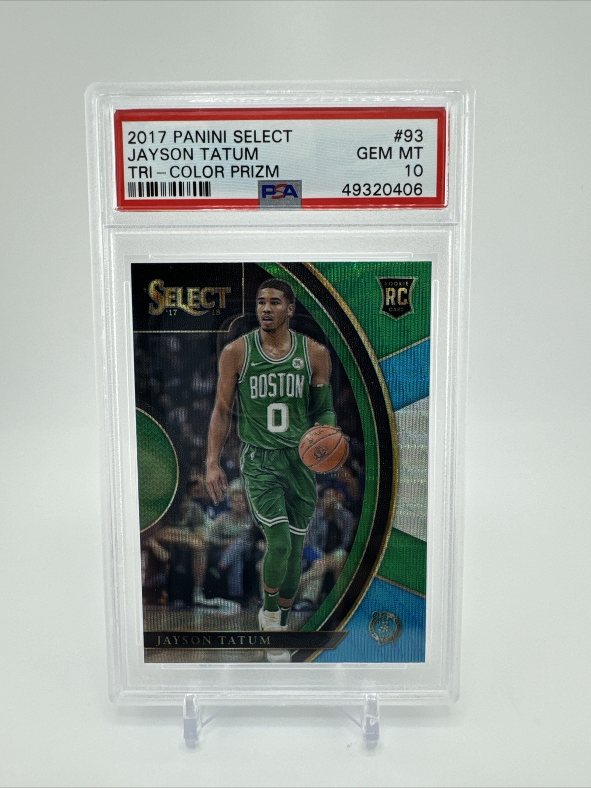 2017-18 Panini Select Jayson Tatum Tri- Color Prizm Rookie Prizm RC PSA 10 #93