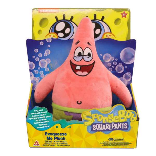 Peluche Patricio Bob Esponja 28cm Sonidos Eructos Niño Bandai 8414614909031