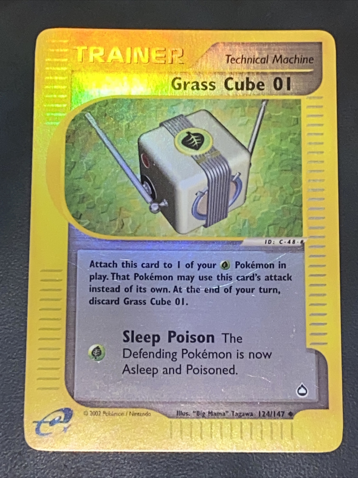Pokemon Aquapolis Trainer Grass Cube 01 124 Reverse Holo