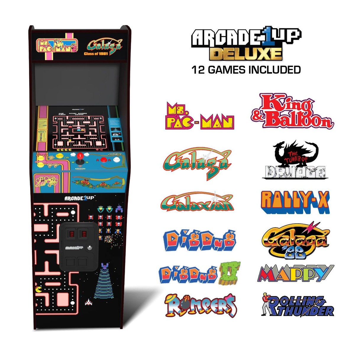 Arcade1Up Ms. PAC-MAN & GALAGA Class Of '81 Deluxe Arcade Arcade1Up Ms. PAC-MAN & GALAGA Class Of '81 Deluxe Arcade