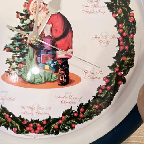 Vintage 1999 Feldstein Musical Christmas Carol Santa Clock Jerry Schurr WORKS - Bild 4 von 10