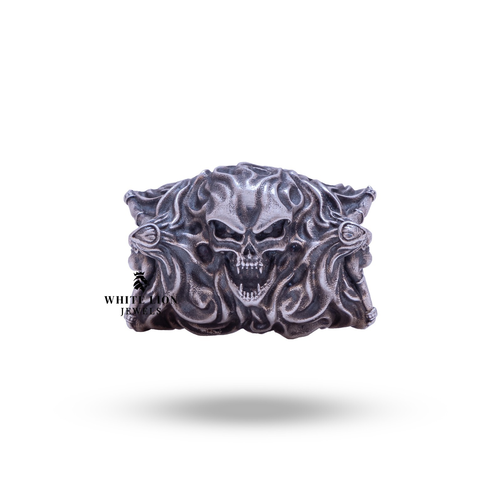 Ceature Teufel Priestess Churchwoman Christlich Religiös 925 Silber Schmuck Ring