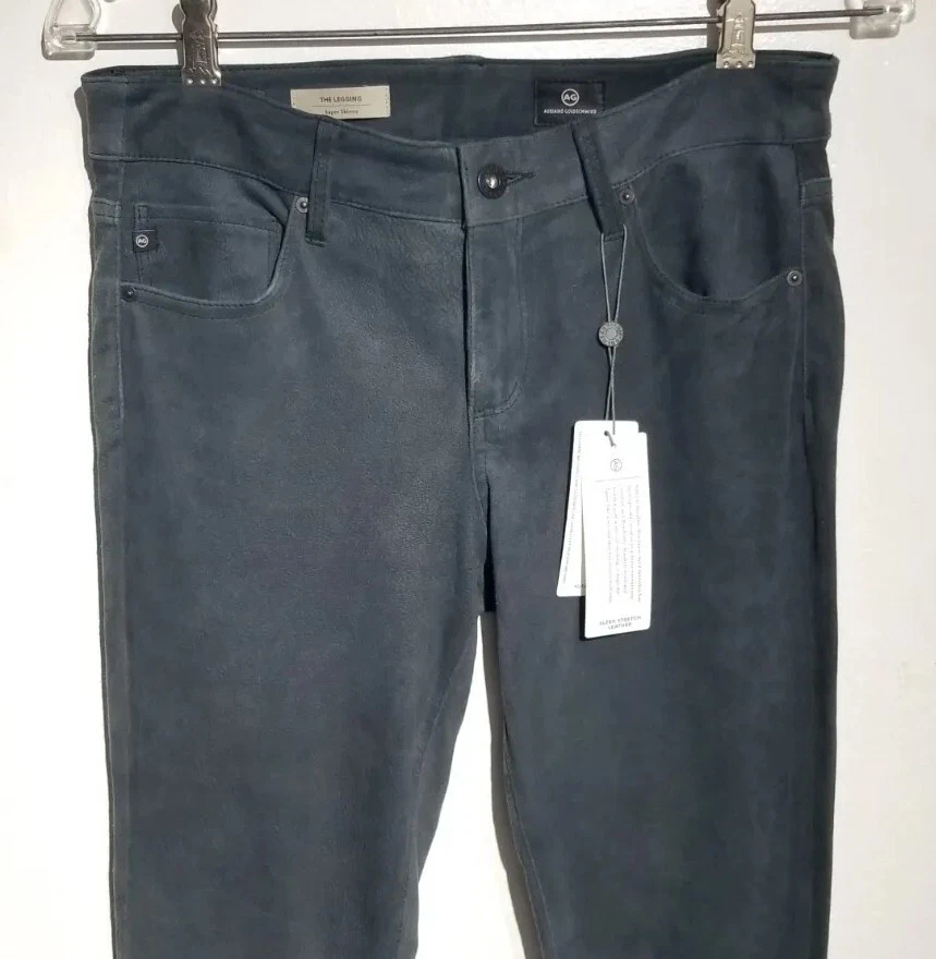 Adriano Goldschmied The Legging Super Skinny Gray Suede Womens 29 Pants $998 New - Image 2 of 4