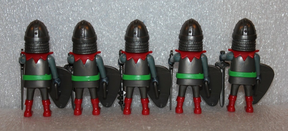 Lot De 5 Figurines Playmobil Chevalier Violet Personnalisées - État Neuf, Origine Allemagne