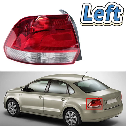 Left For VW Polo Vento Sedan Saloon 2011-2016 Rear Brake Taillight Without bulbs
