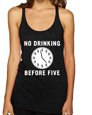 No Drinking Before 5 Drinking Tri-Blend Racerback Tank Top