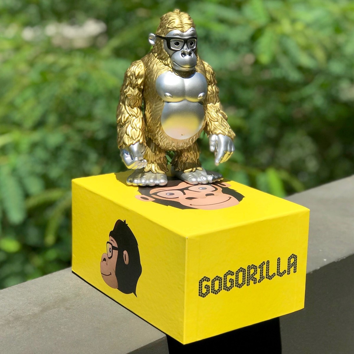 ゴリラ ソフビ フィギュア アートトイ JAMES GROMAN NEW James Groman GoGORILLA Ape Kong Metallic Gold TKOM