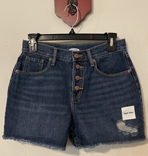 Old Navy Girls Size 14 Cut Off Blue Denim Adjustable Waist Shorts NEW A3519