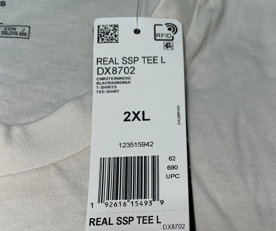 Adidas Real Madrid FC Training Top Men's Soccer Jersey Size 2XL DX8702 - Image 4 of 4