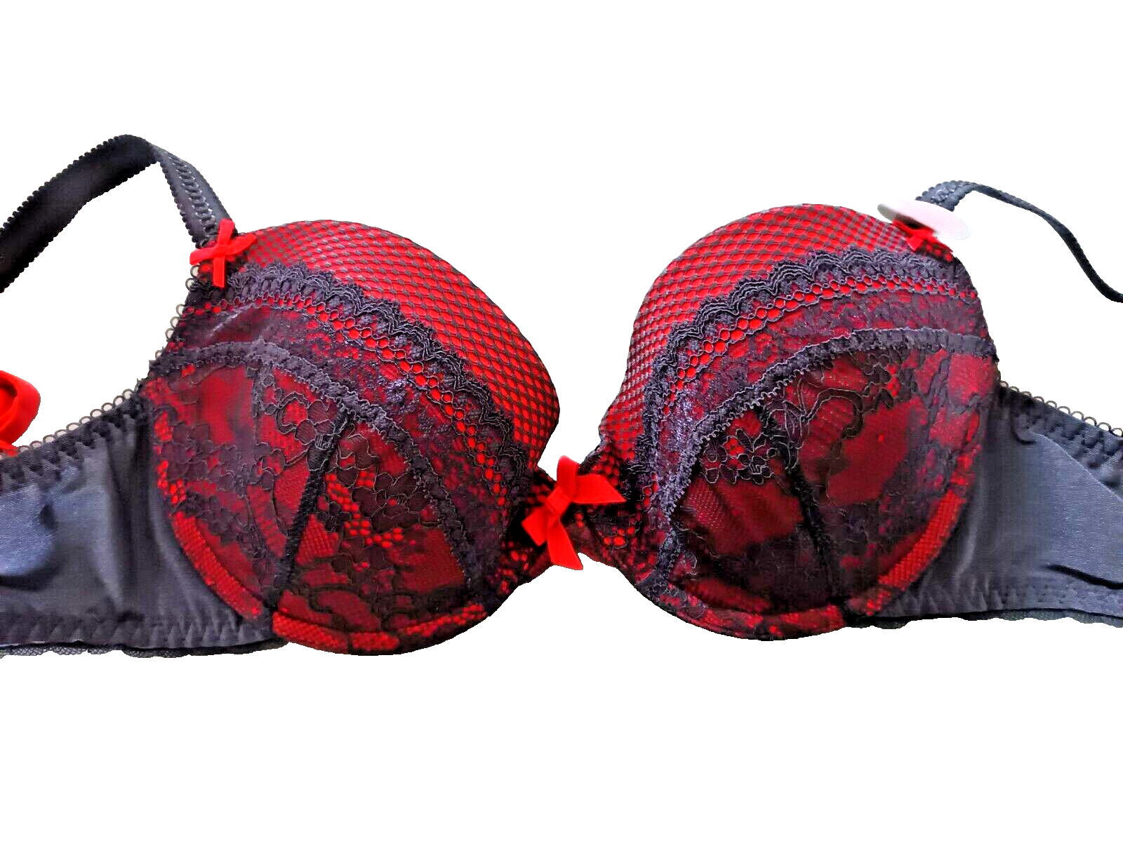 Marks & Spencer UK 30E Tomato Mix Underwired Lace Overlay Padded Plunge Bra