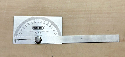 Vintage General Hardware Mfg Co No. 17 Machinist Protractor Stainless Steel USA