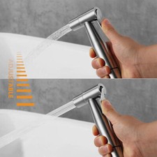 Toilet Faucet Adapter Hose Bidet Spray Stainless Steel Handheld Shower Head