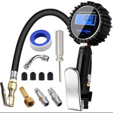 LCD Digital Tyre Inflator Pressure Gauge Air Line Clip-on Tyre Pump Compressor
