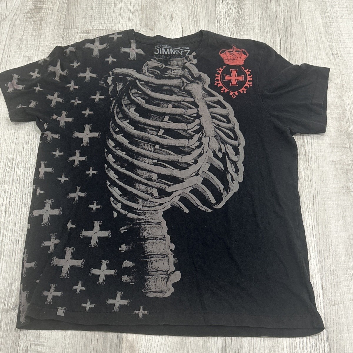 ビンテージ　80s JIMMY'z 長袖tシャツ　スカル 激レア 80s ビンテージ USA製 JIMMY'Z オールドスケート Tシャツ